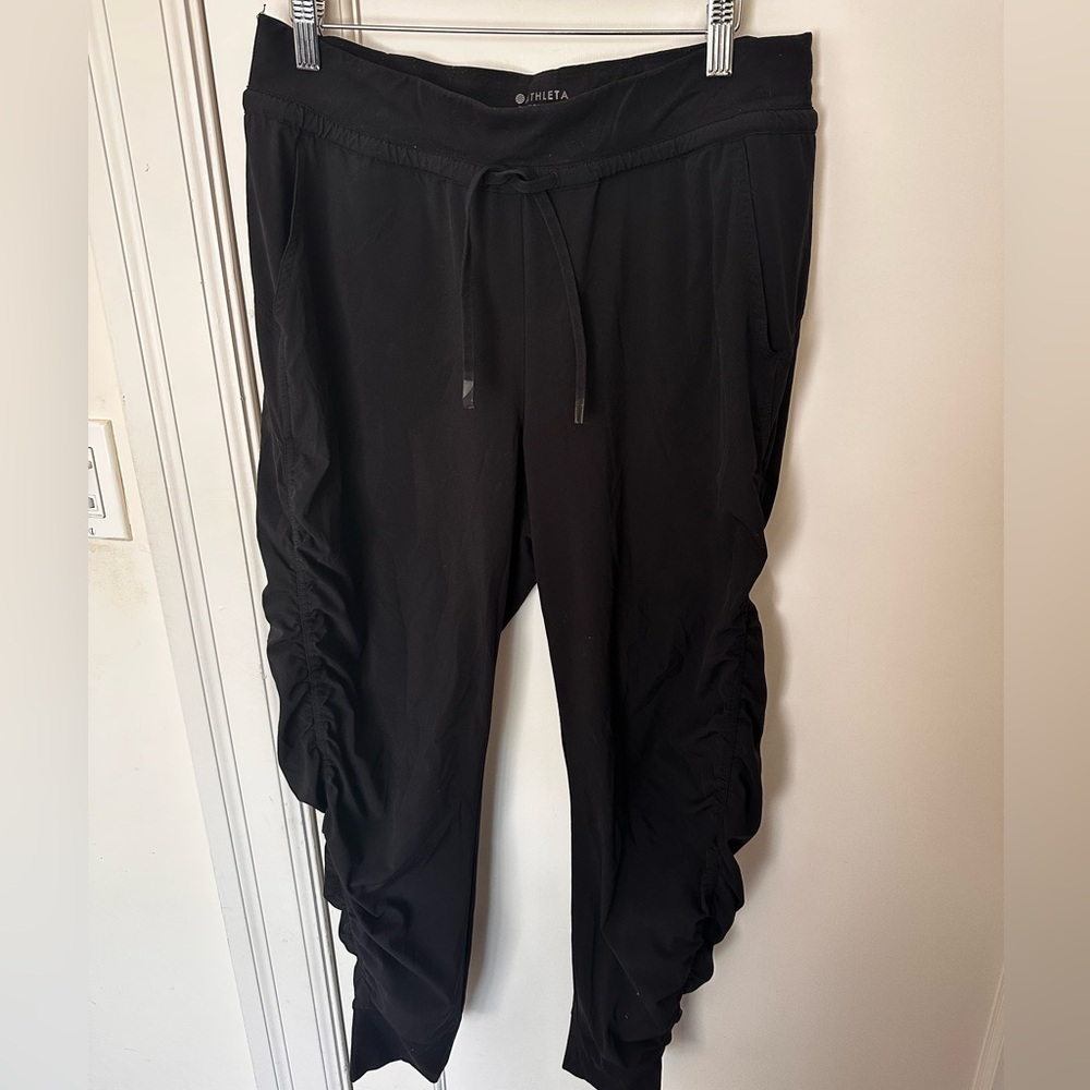 Athleta Black Attitude Mid Rise Ruched Jogger